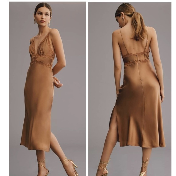 Cami NYC Dresses & Skirts - CAMI NYC Bibiana Silk Lace Bodice Sleeveless Midi Slip Dress NEW Size 2